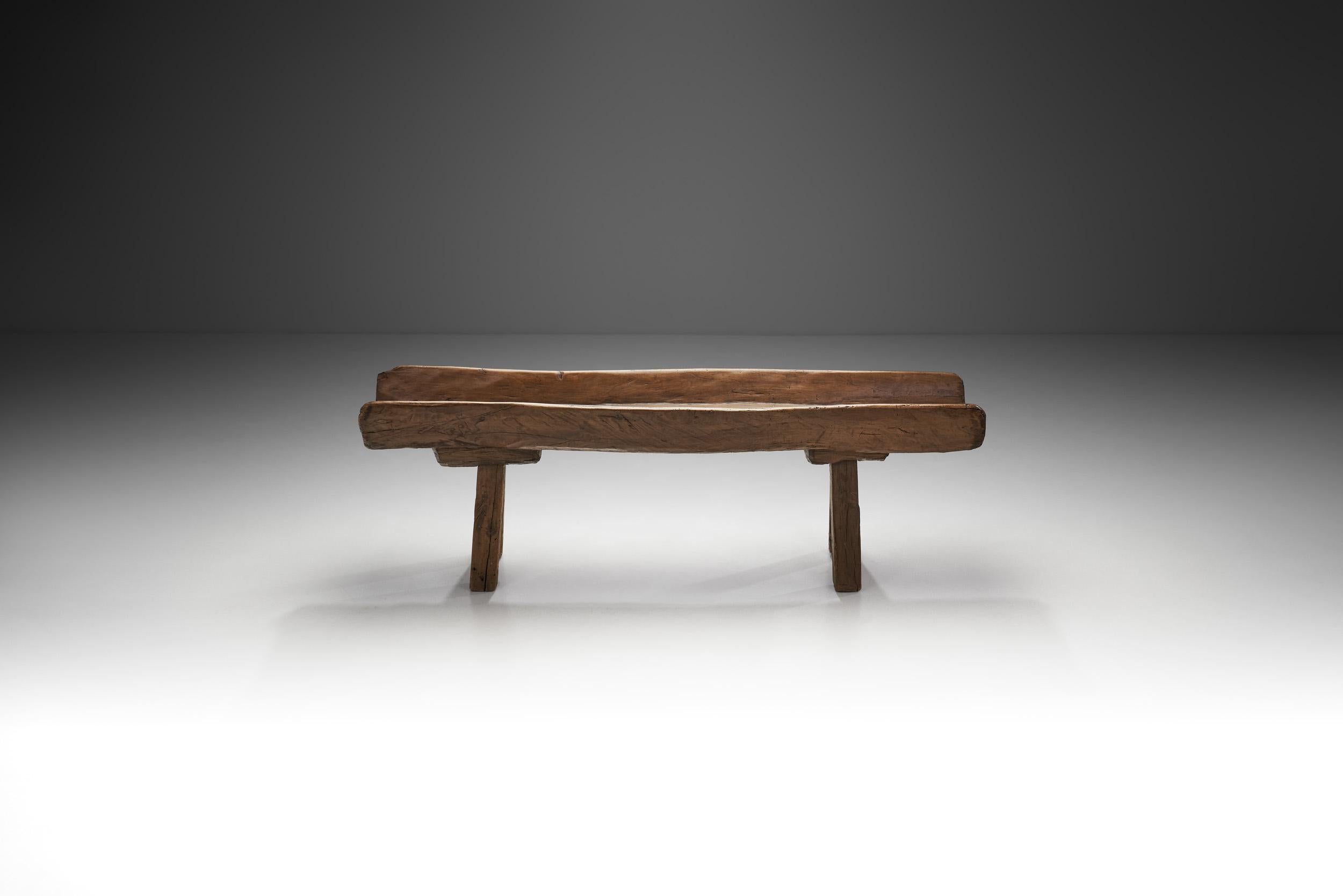 Mid-Century Modern Rustic European Solid Wood Table, Europe ca 1940s For Sale