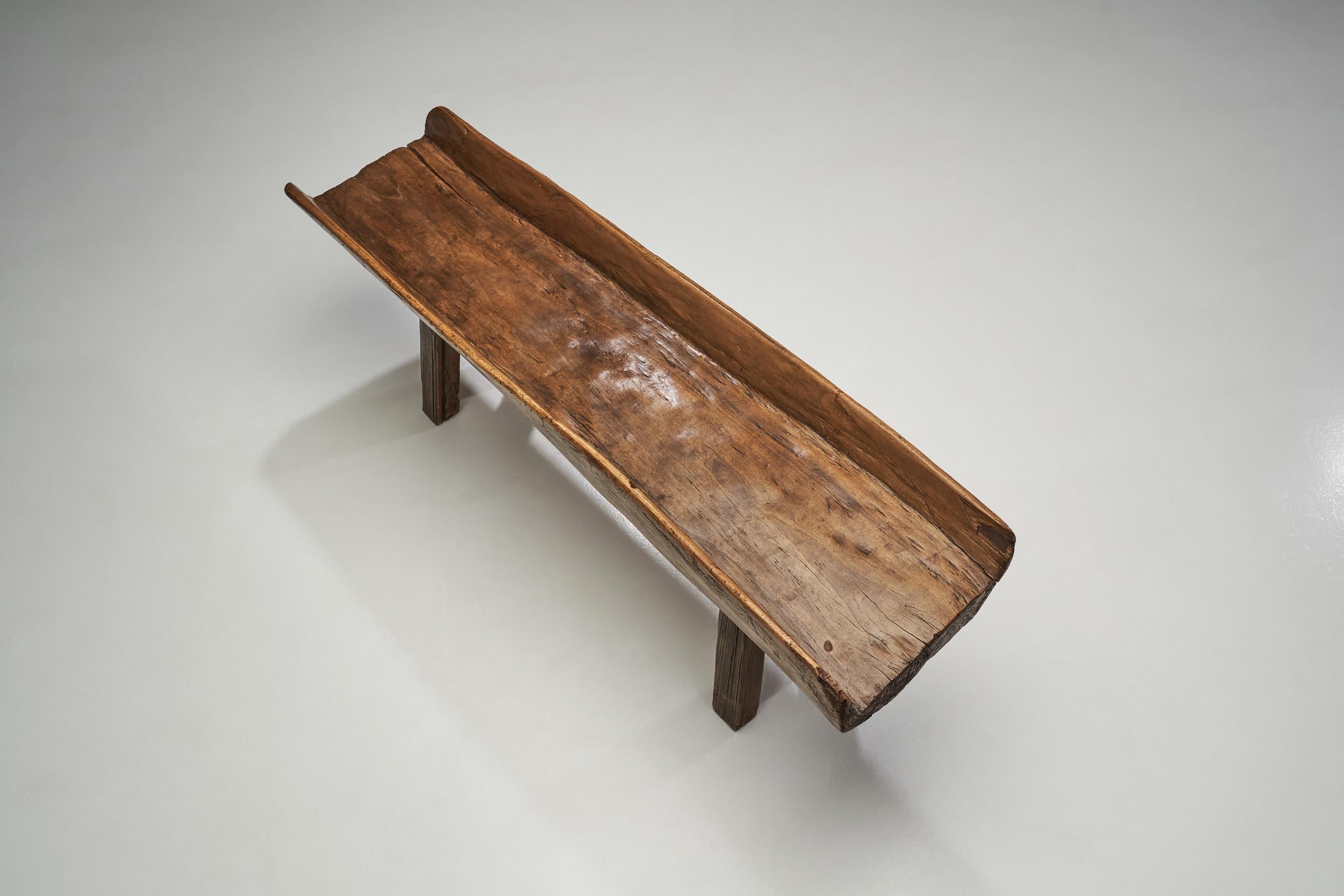 Rustic European Solid Wood Table, Europe ca 1940s For Sale 1