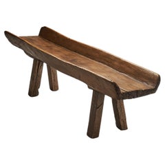 Rustic European Solid Wood Table, Europe ca 1940s