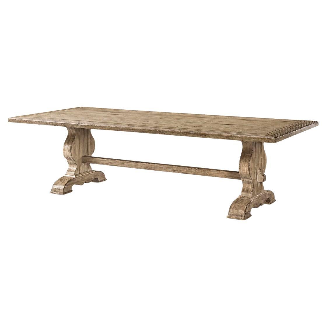 Rustic European Trestle Dining Table