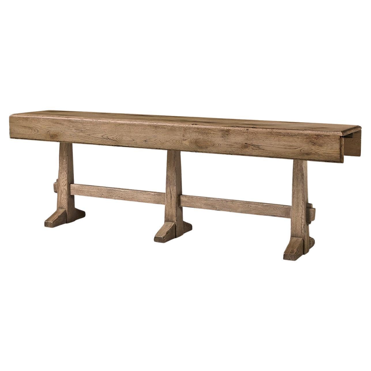 Rustic Faded Oak Hunt Table