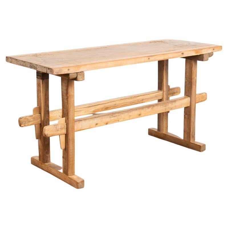 Antique Rustic French Carpenter's Work Table Workbench Console Table ...
