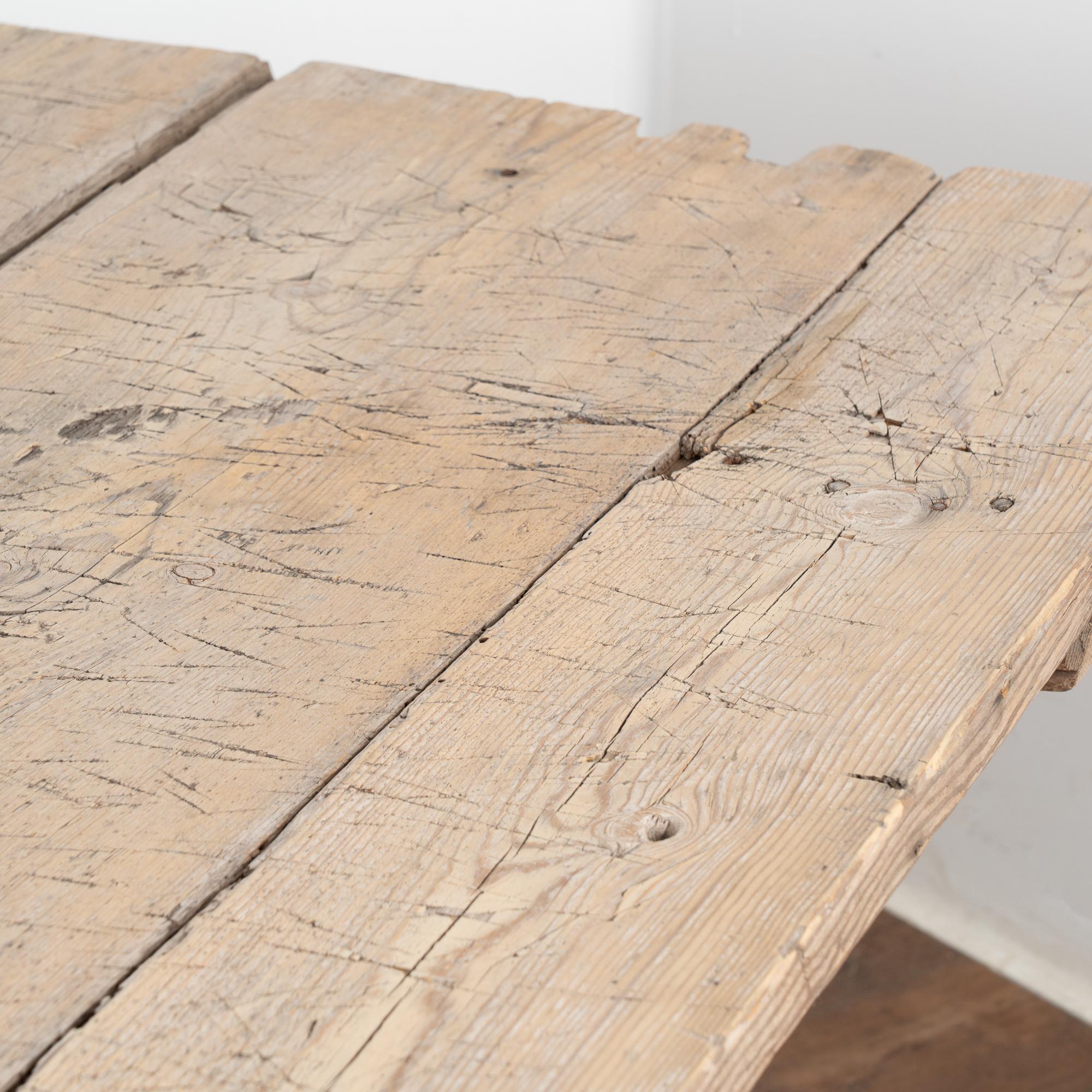  Rustic Farm Dining or Kitchen Table, Sweden circa 1800's For Sale 4