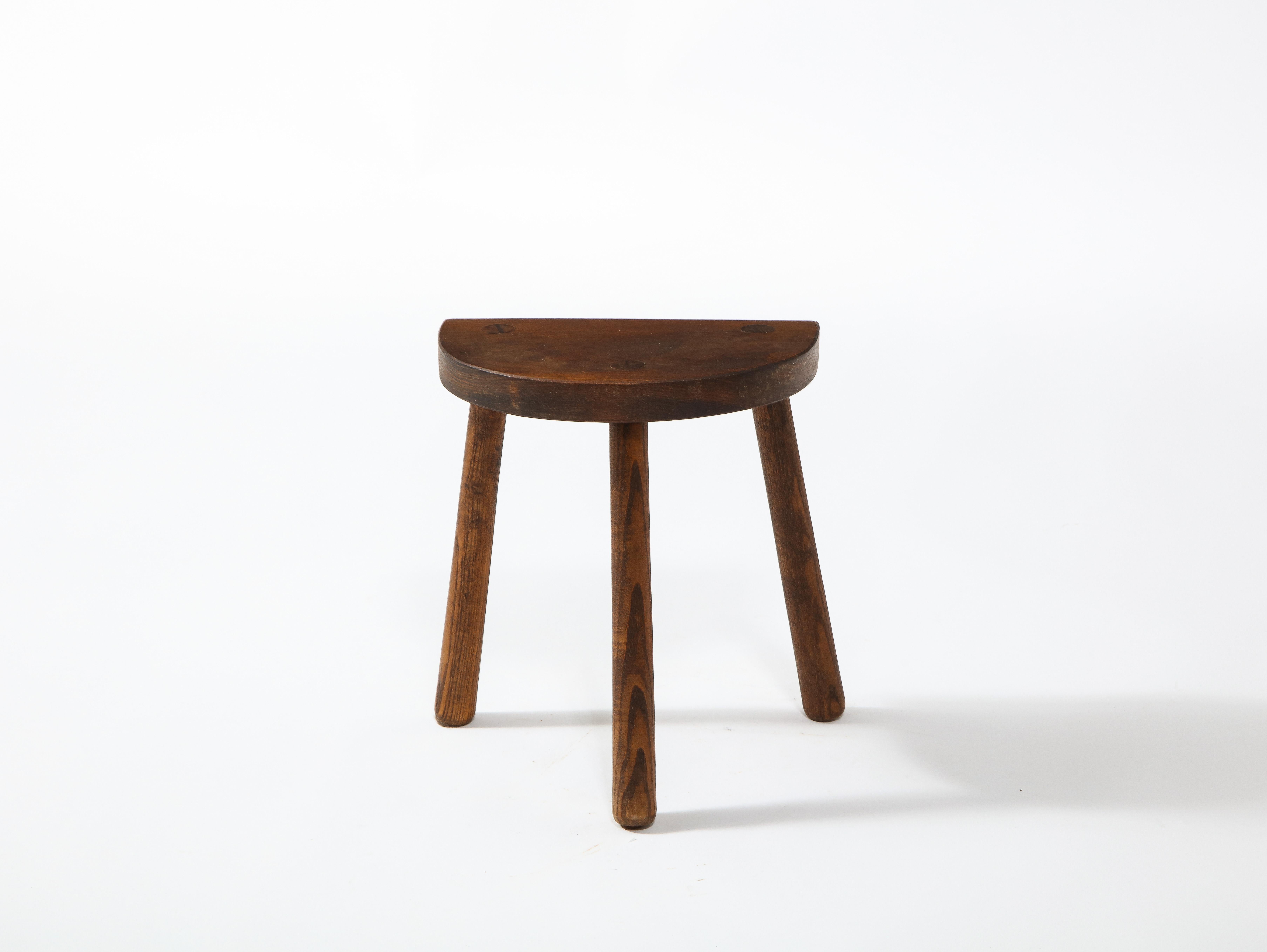 Rustic Farm Stool, France 1960's In Good Condition For Sale In New York, NY
