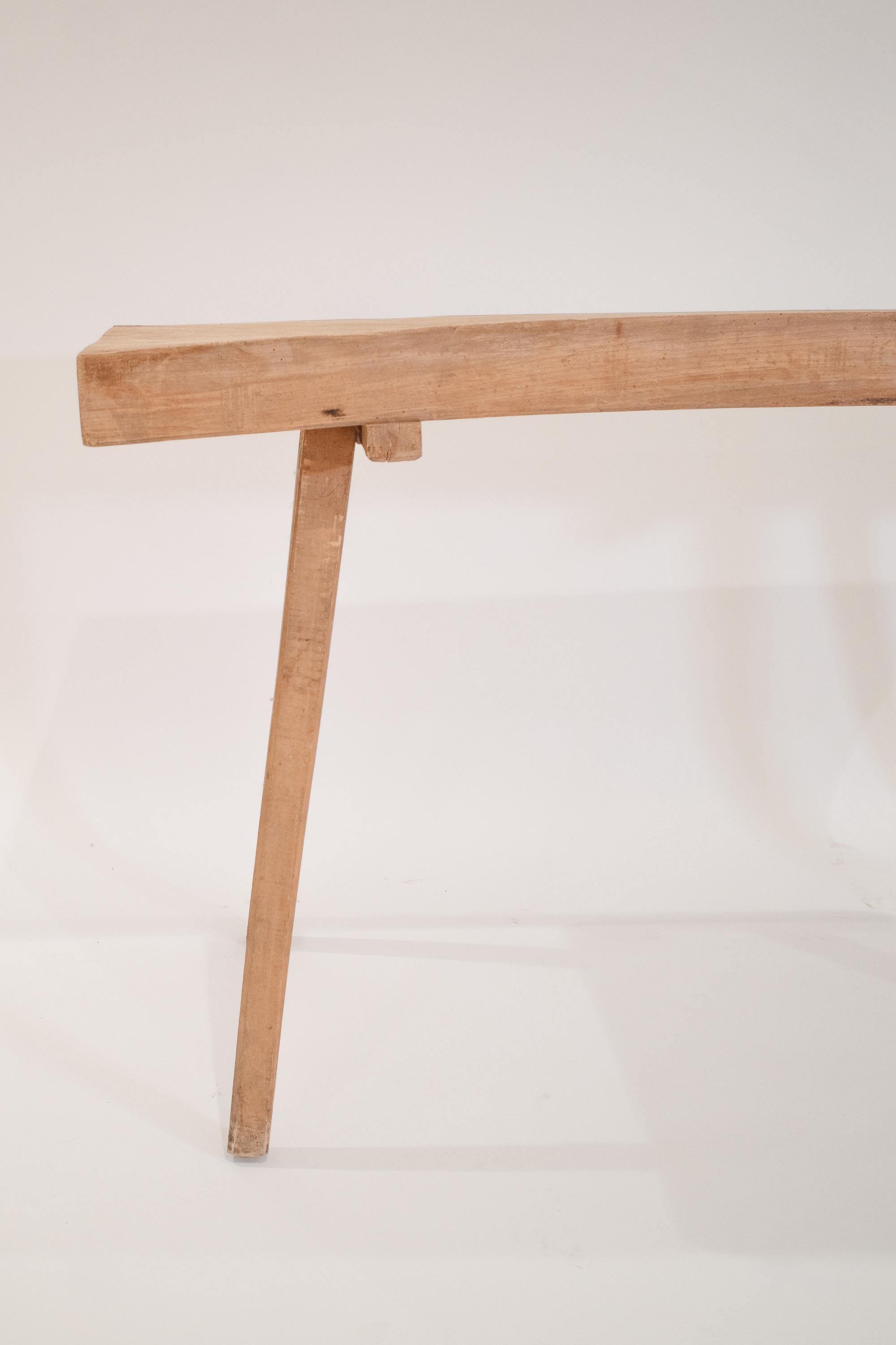 20ième siècle Établi de ferme rustique, bloc de boucherie ou table console en vente