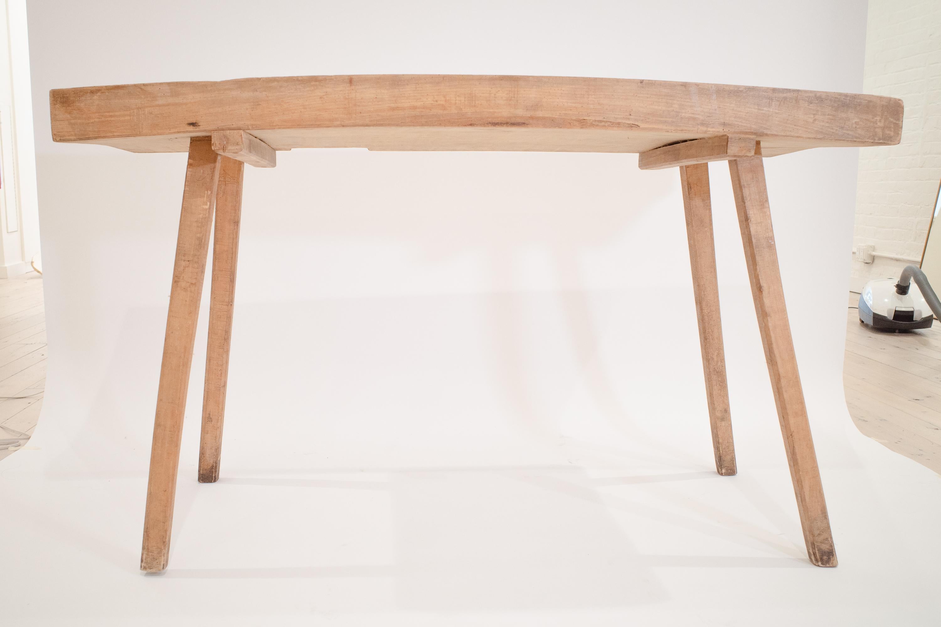 Bois de feuillus Établi de ferme rustique, bloc de boucherie ou table console en vente