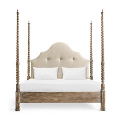Rustic Farmhouse Barley Twist Poster Bed - Cal King