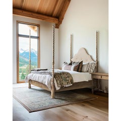 Rustic Farmhouse Barley Twist Poster Bed - Queen
