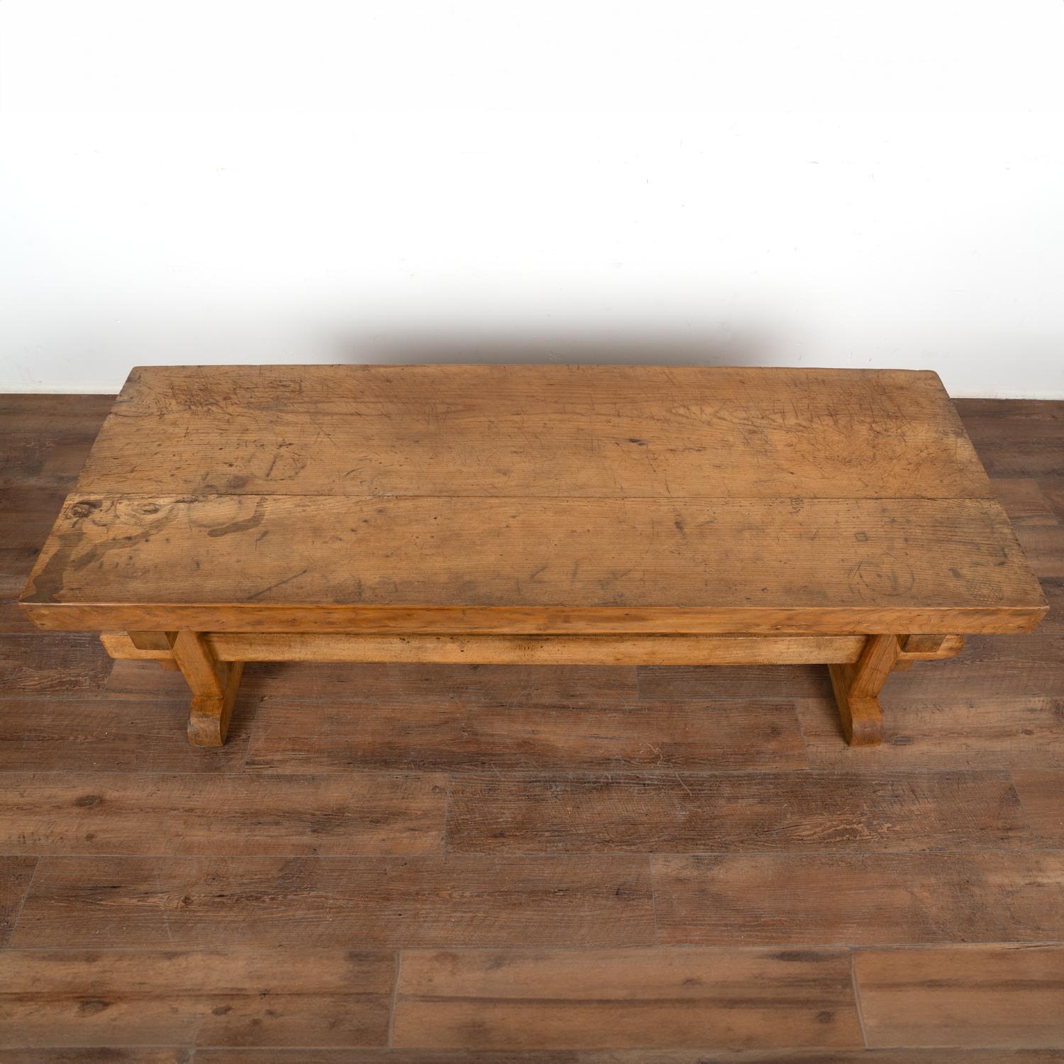 Rustic Farmhouse Coffee Table, Hungary circa 1890 In Good Condition In Round Top, TX