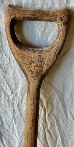 Rustic Farmhouse Country Antique Wooden Carved Shovel D-Handle