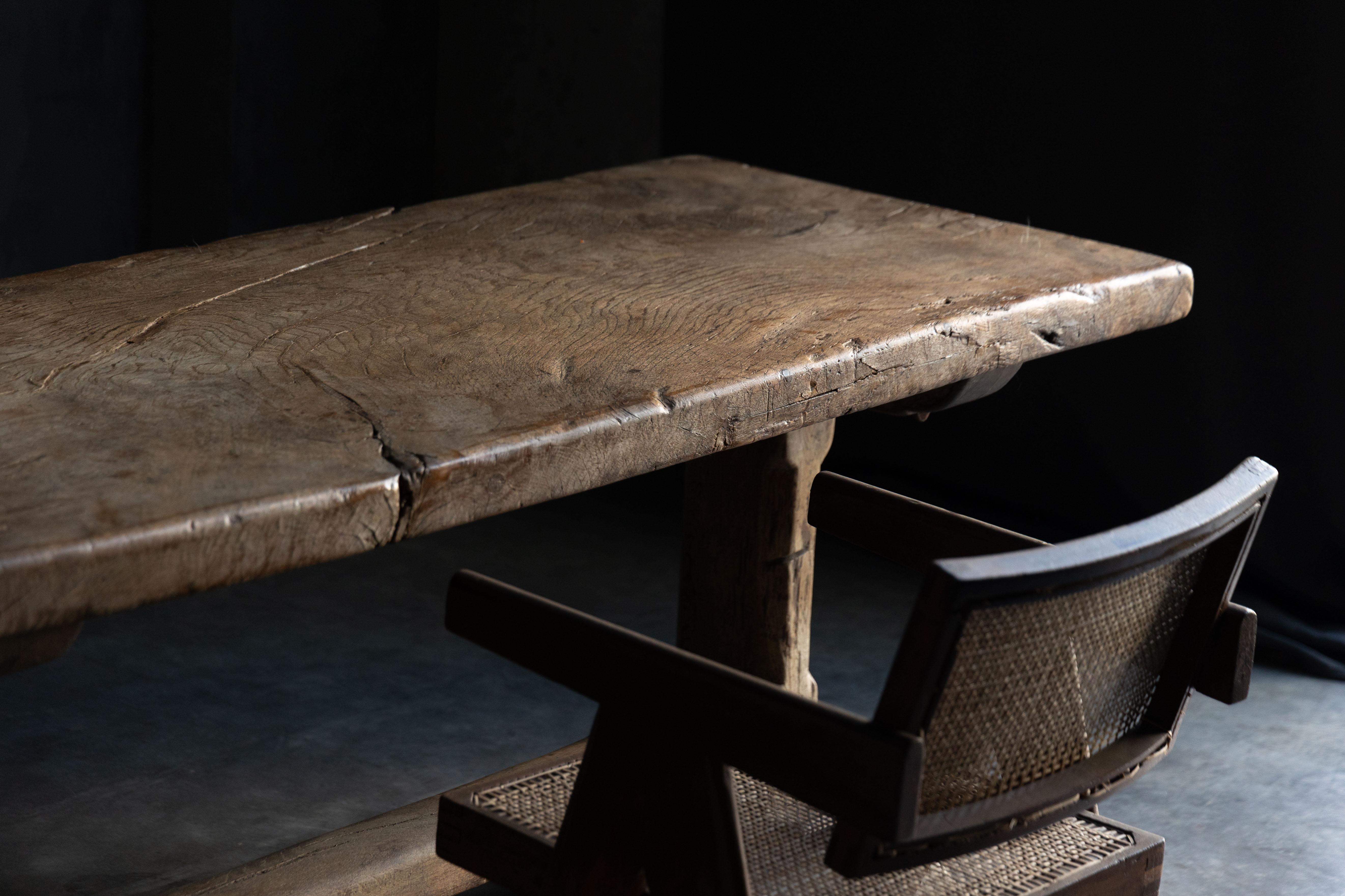 Bois Table à manger de ferme rustique, France, début du 20e siècle en vente