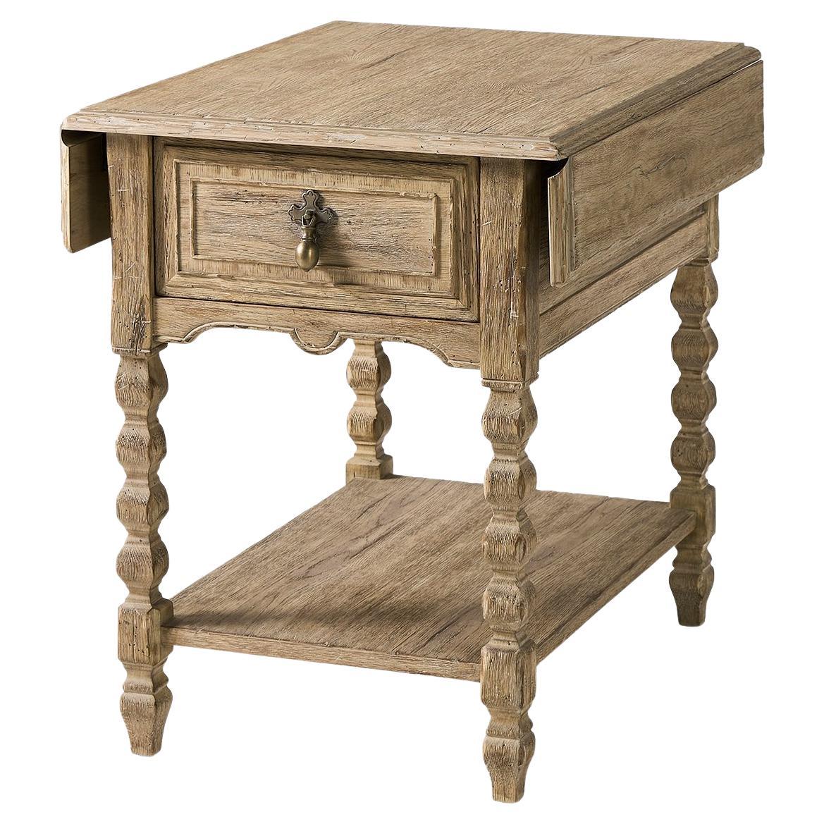 Rustic Farmhouse Dropleaf Side Table