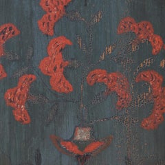 Rustikales Bauernhaus Folk Art Floral Painted Bridal Cabinet datiert 1818