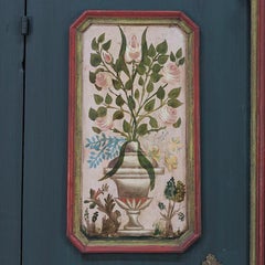 Rustic Farmhouse Folk Art Painted Bridal Cabinet
