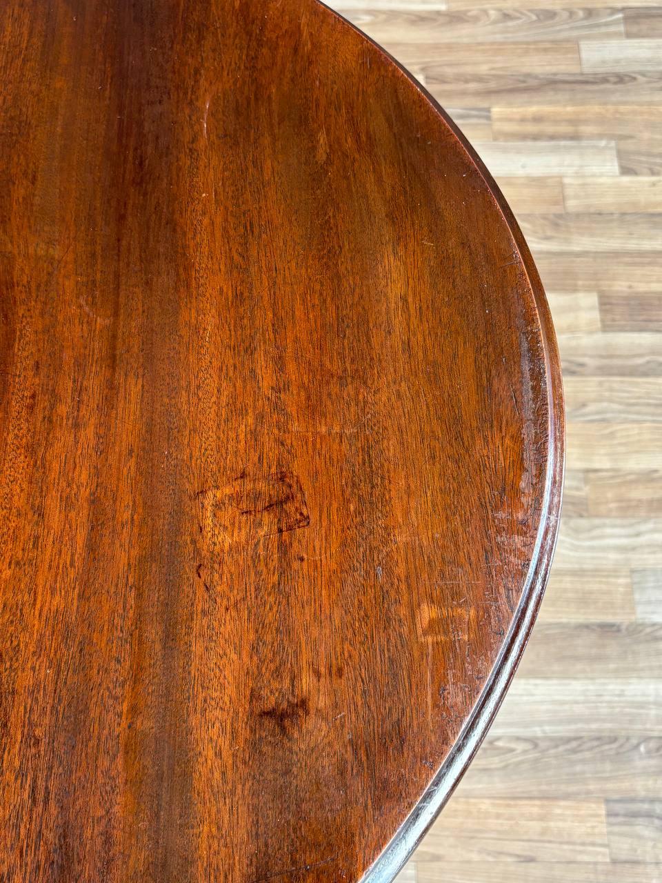 Table de ferme rustique en acajou, à abattant, avec pieds en forme de porte en vente 1