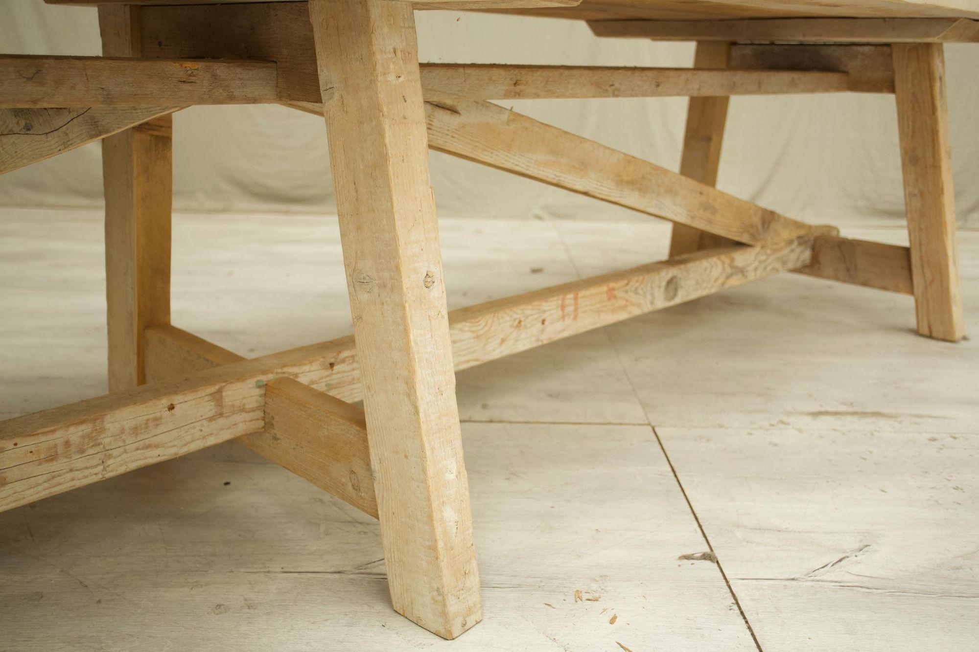 Rustic 'Farmhouse' Pine Dining Table, 6 Legged For Sale 5