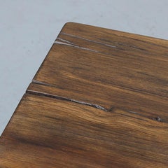 Rustic Farmhouse Primitive Brutalist Vintage Mid-Century Coffee Table from Oak