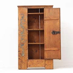 Rustic Farmhouse Primitive Wabi Sabi Folk Art Painted Alpine Bridal Cabinet