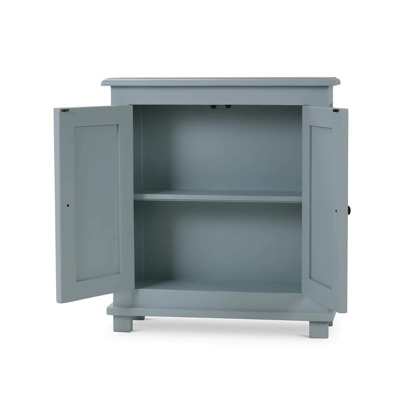 Country Rustic Farmhouse Side Cabinet - Ocean Blue For Sale