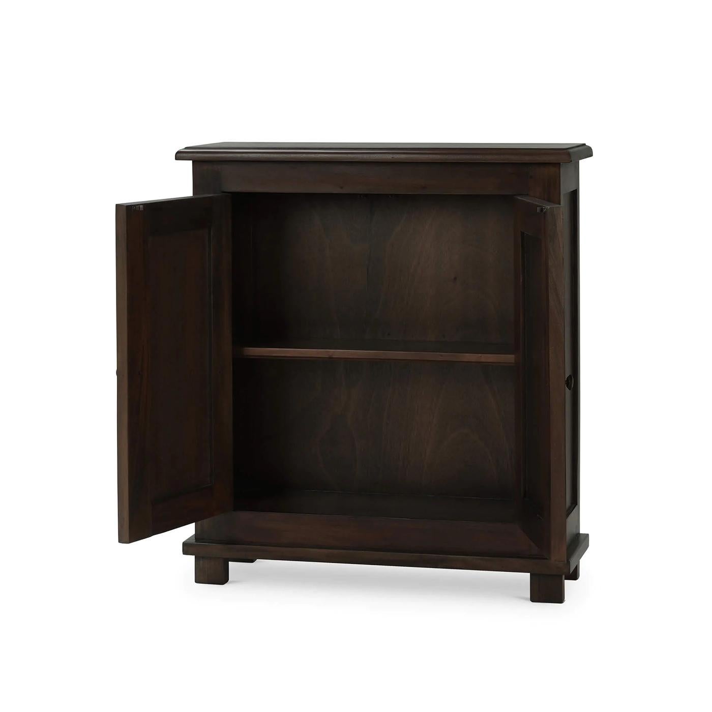 Perfect for any room, this versatile piece combines timeless design with sturdy craftsmanship.

Crafted from solid mahogany and finished in our rich walnut finish, this cabinet ensures durability and long-lasting use. The molded edge rectangular top
