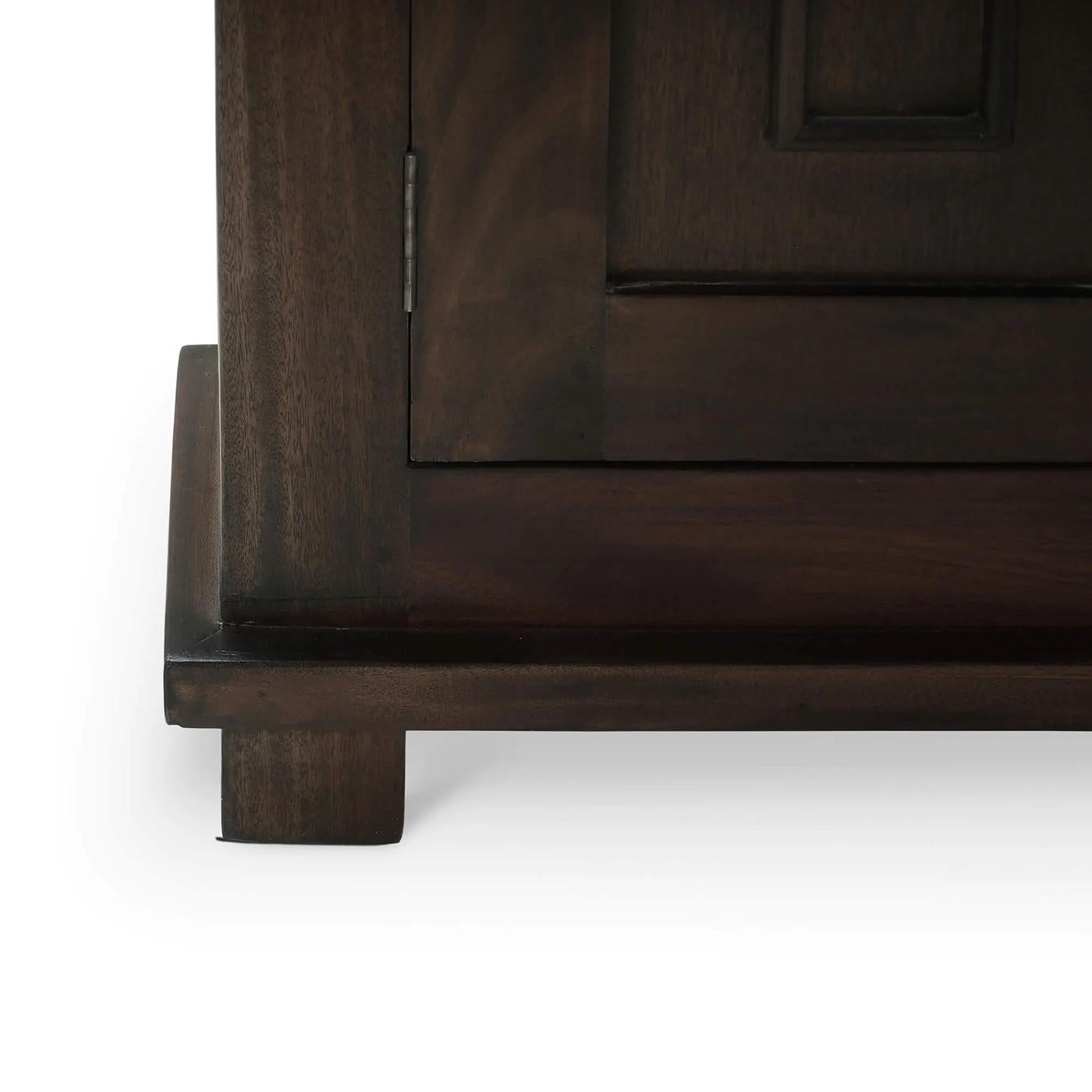 Rustic Farmhouse Side Cabinet - Walnut Finish For Sale 1