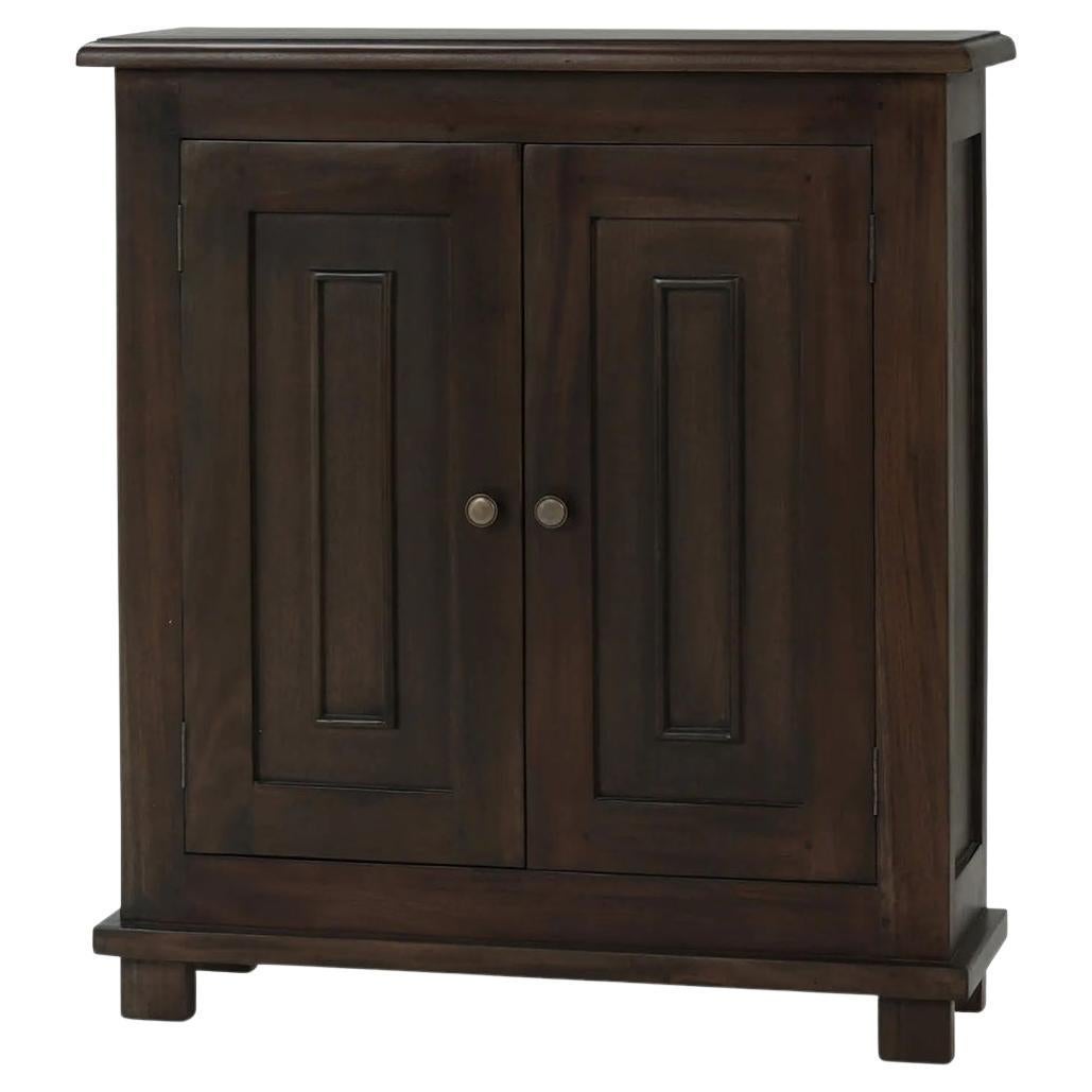 Rustic Farmhouse Side Cabinet - Walnut Finish