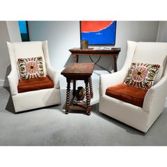 Tavolino da salotto rustico con gambe a rocchetto