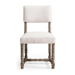 Sedia laterale rustica con gambe a rocchetto (set di 2)