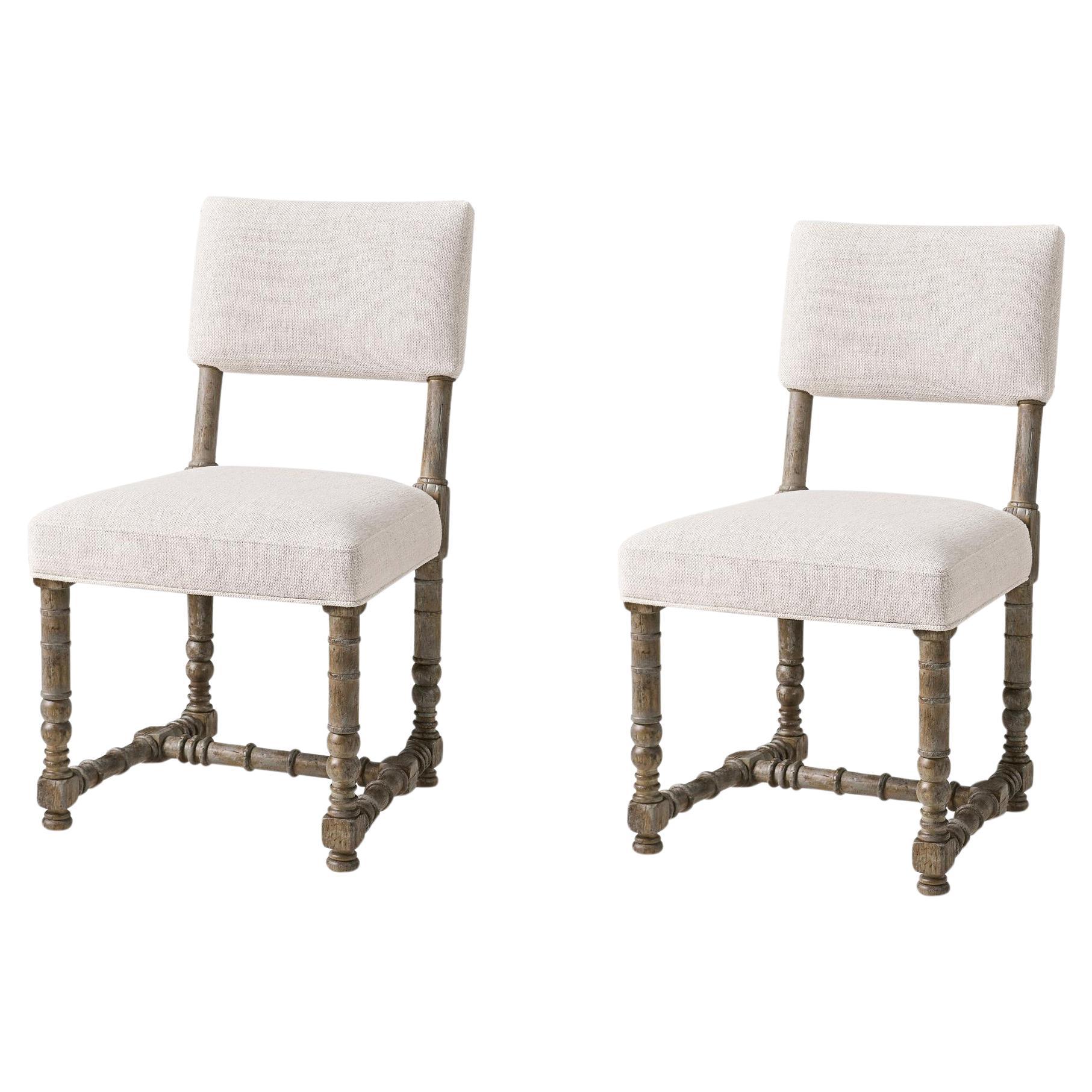 Rustic Farmhouse Spool-Leg Side Chair (Sets of 2)