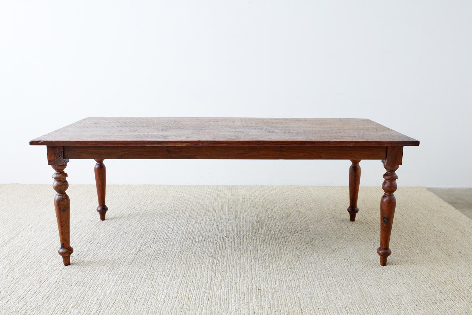 Rustic Farmhouse Style Hardwood Teak Dining Table 8