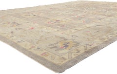 Modern Oushak Turkish Rug, Subtle Shibui Meets Biophilic Design