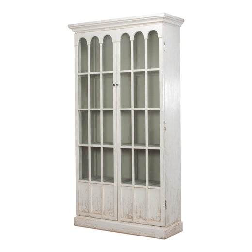Rustic Farmhouse Style Whitewashed, Farmhouse Style Bookcase With Doors