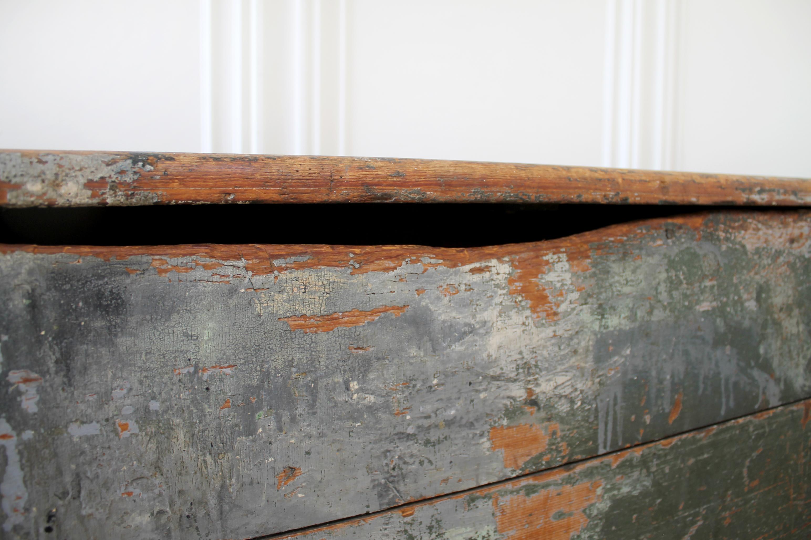 Rustic Farmhouse Table Grain Bin with Original Painted Finish 5