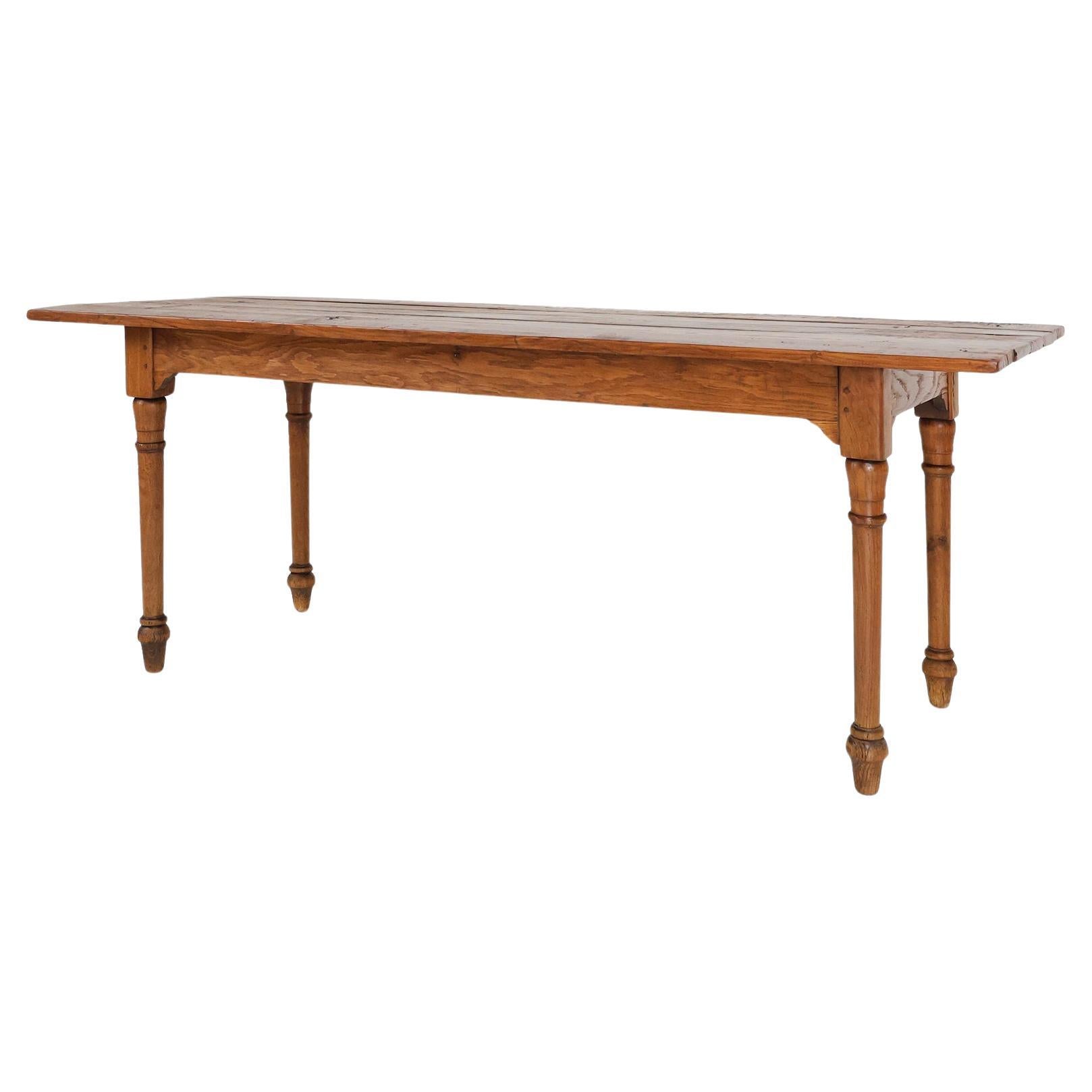 Rustic farmhouse table in oak wood, France ca. 1850