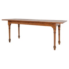 Rustic farmhouse table in oak wood, France ca. 1850