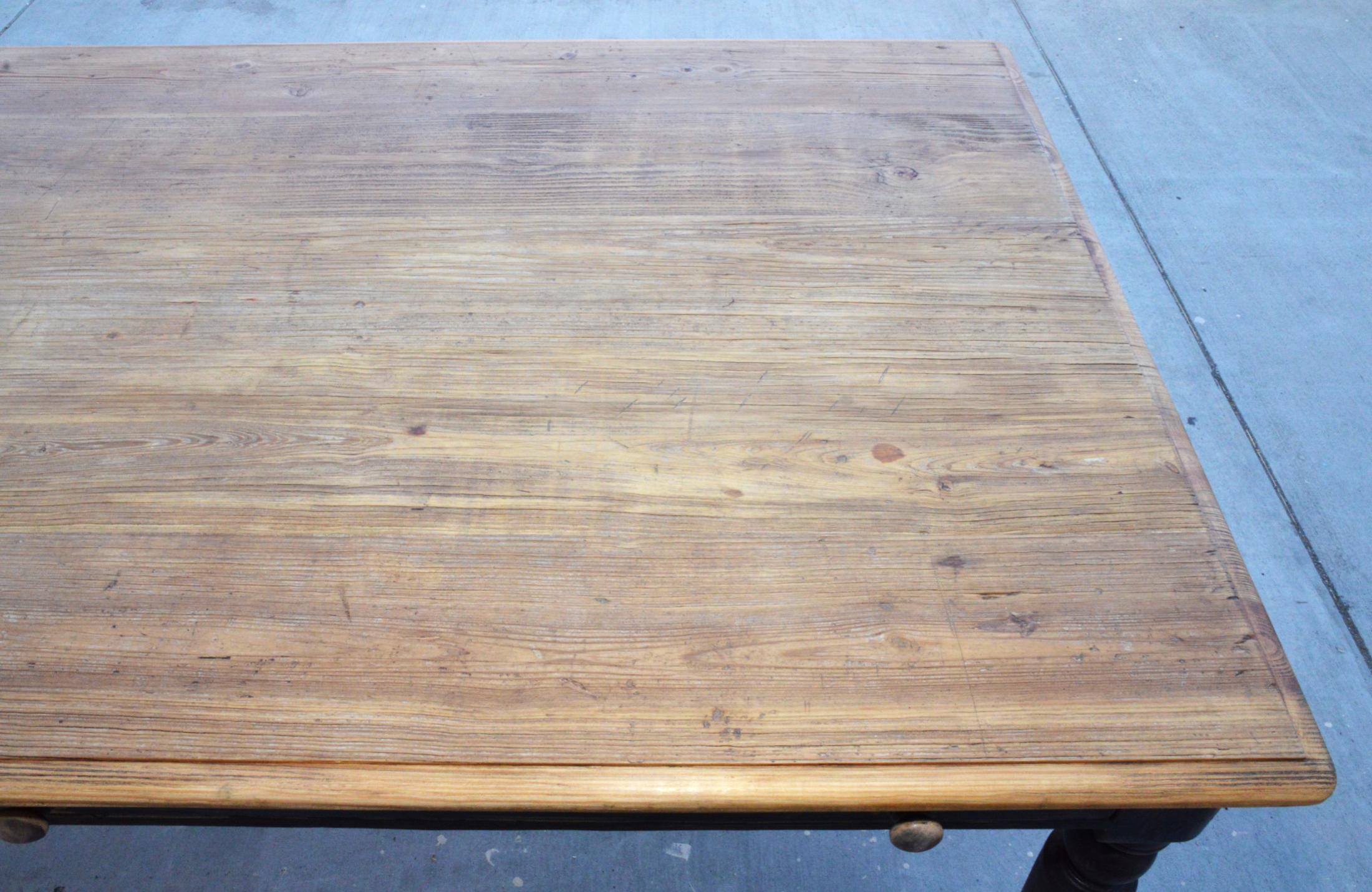 Contemporary Rustic Farmhouse Table Made from Reclaimed Pine For Sale