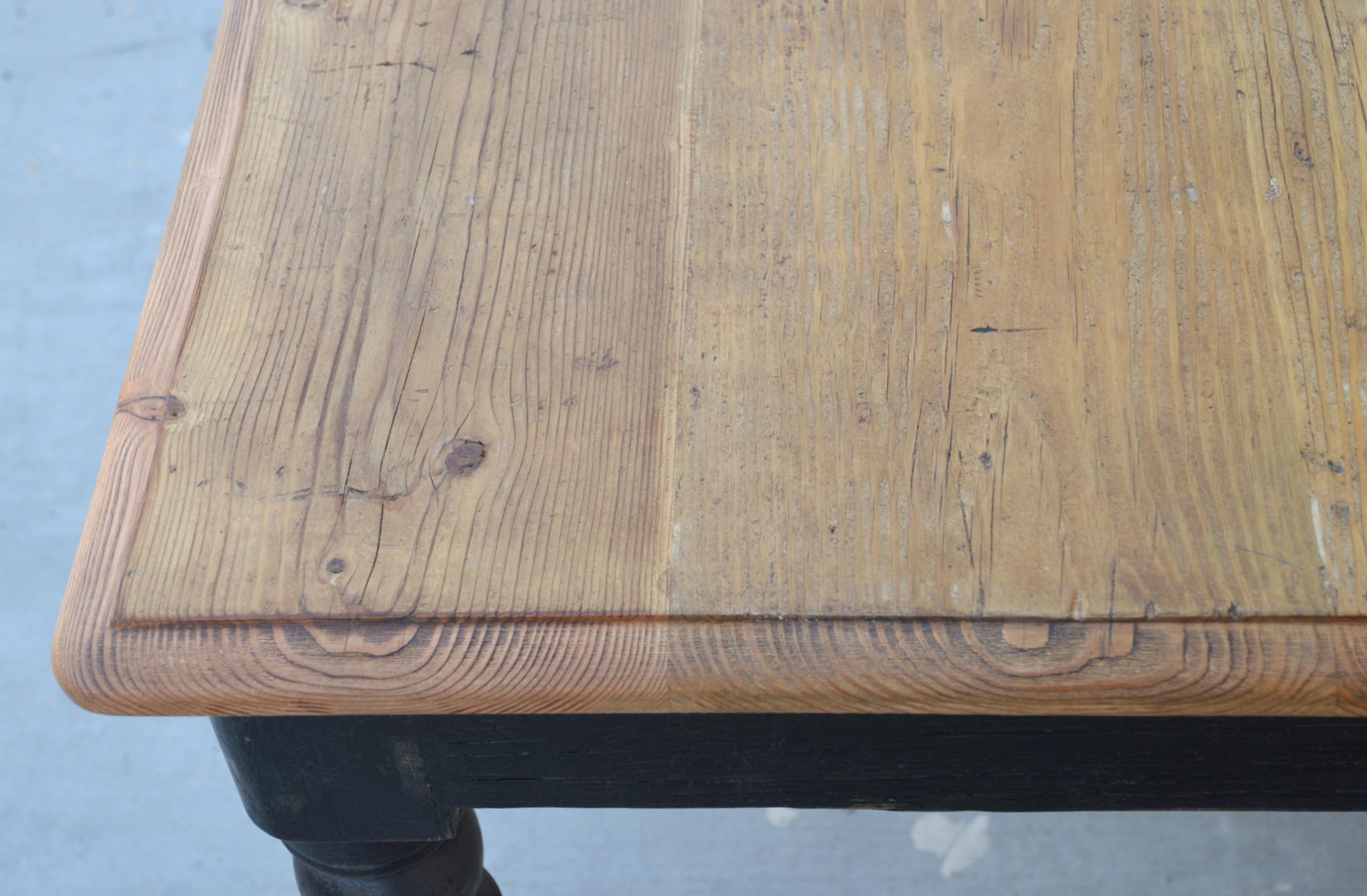 Reclaimed Wood Rustic Farmhouse Table Made from Reclaimed Pine For Sale