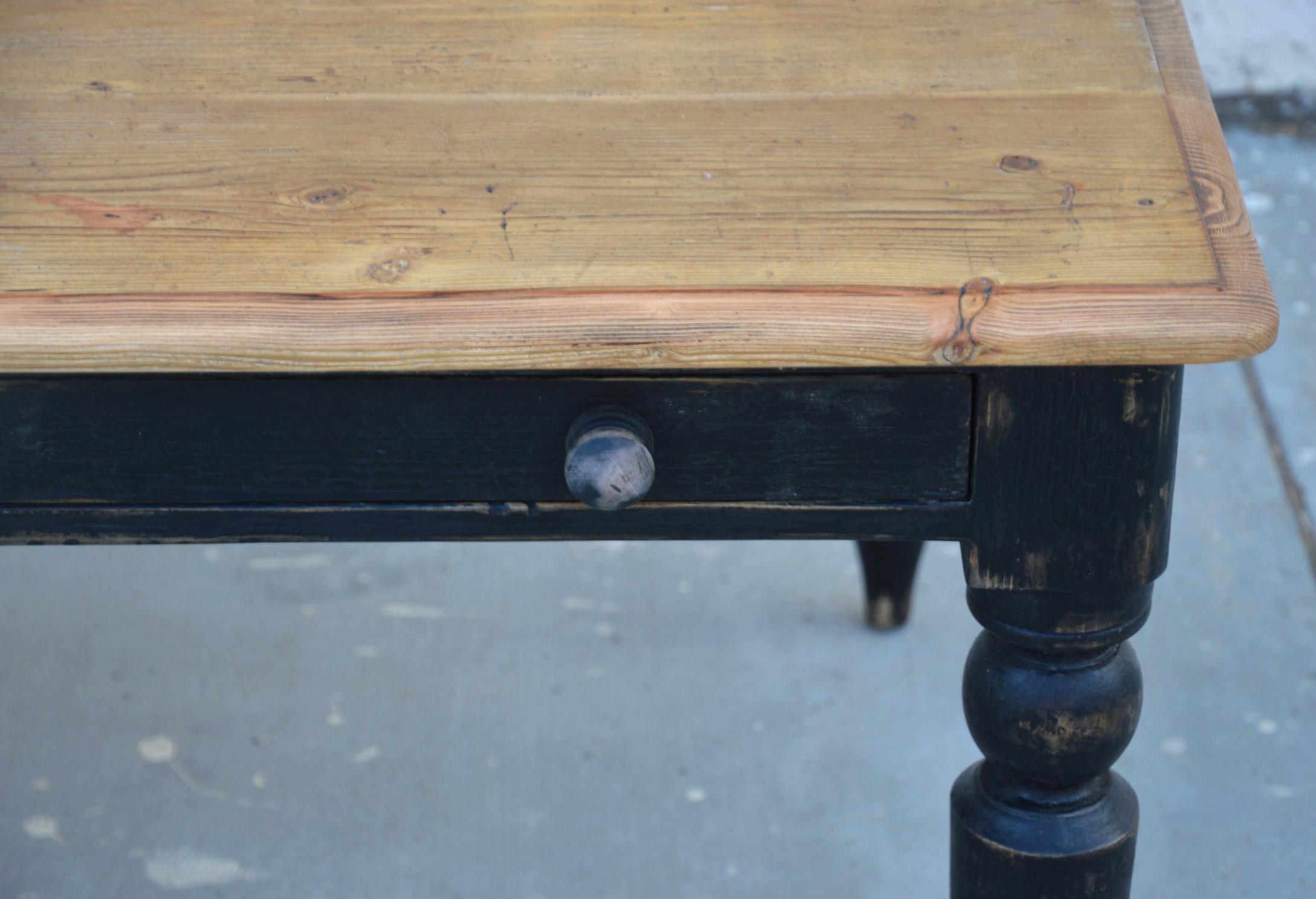 Country Rustic Farmhouse Table Made from Reclaimed Pine For Sale