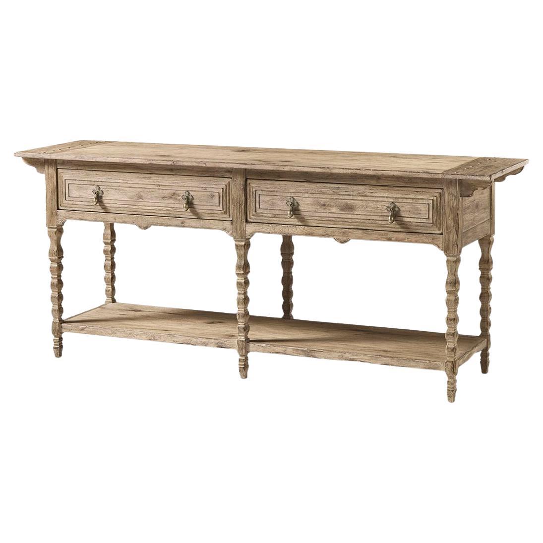 Rustic Farmhouse Tapered-Leg Console Table