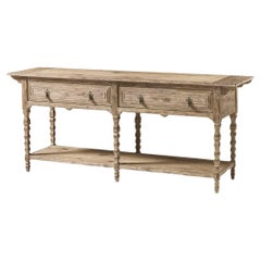 Rustic Farmhouse Tapered-Leg Console Table