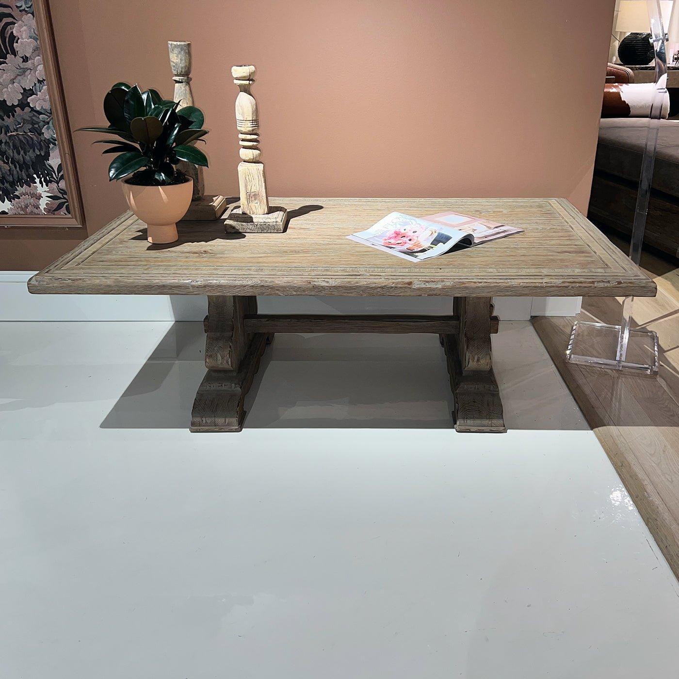 Rustic Farmhouse Trestle Coffee Table For Sale 6