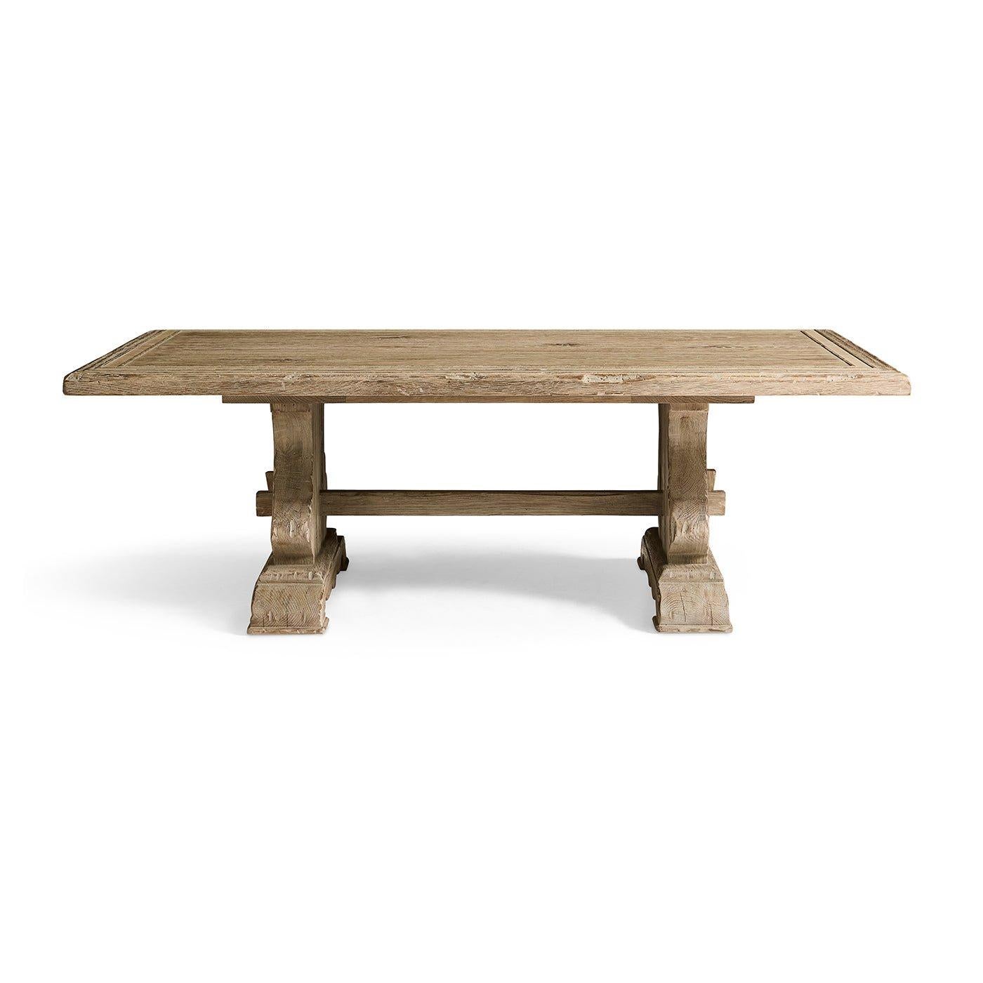 Vietnamese Rustic Farmhouse Trestle Coffee Table For Sale