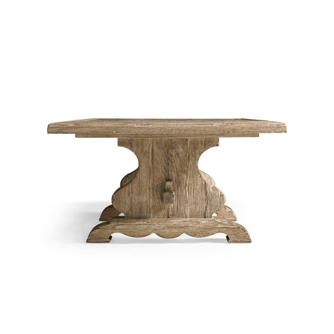 Rustic Farmhouse Trestle Coffee Table In New Condition For Sale In Westwood, NJ