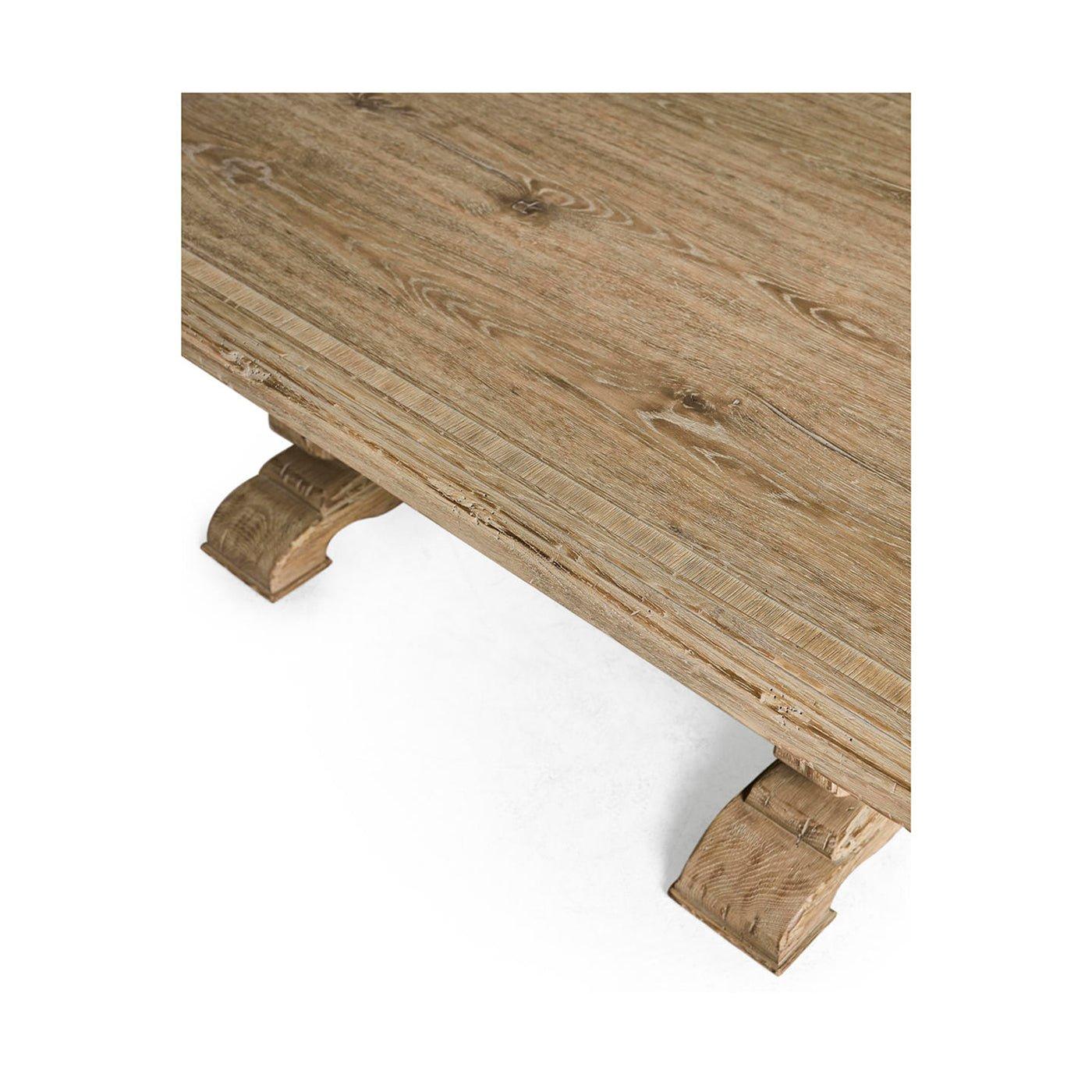 Wood Rustic Farmhouse Trestle Coffee Table For Sale