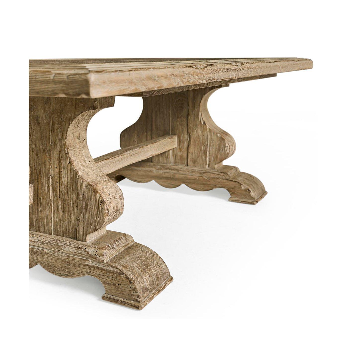 Rustic Farmhouse Trestle Coffee Table For Sale 3