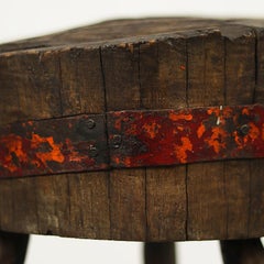 Rustic Farmhouse Wabi Sabi Primitive Chopping Block / Side Table