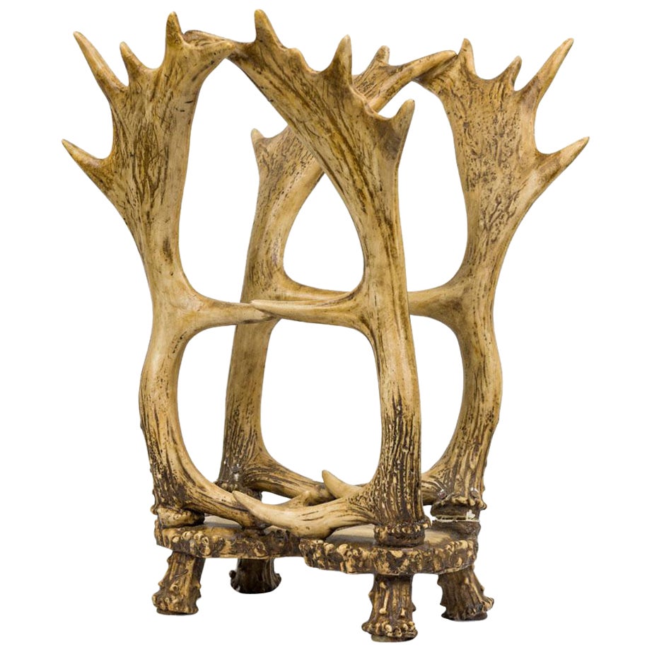 Rustic Faux Moose Antler Magazine Rack