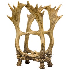 Rustic Faux Moose Antler Magazine Rack