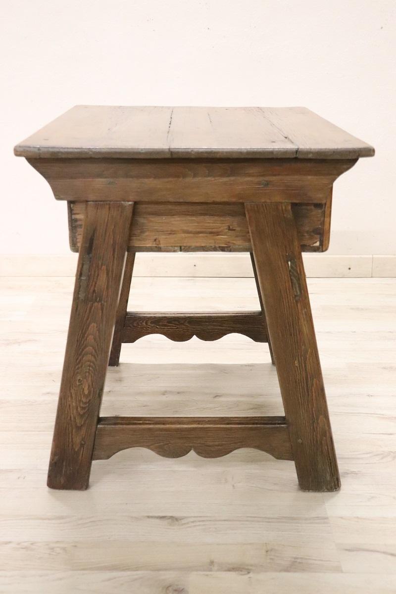Rustic Fir and Oak Wood Antique Mountain Nightstand or Side Table For Sale 2
