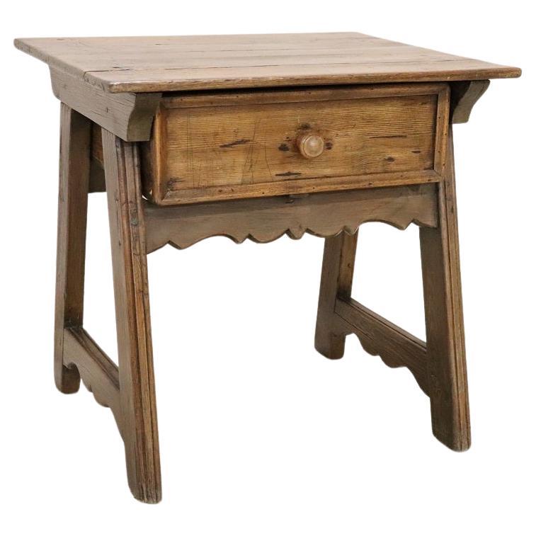 Rustic Fir and Oak Wood Antique Mountain Nightstand or Side Table